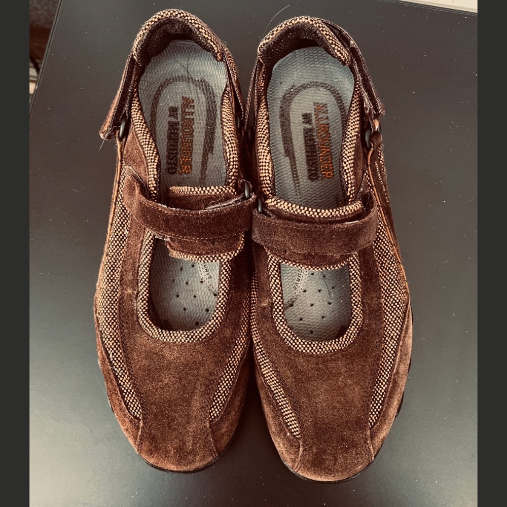 Allrounder by Mephisto Niro Mary Jane Brown Suede Velcro Slip On Women's Size 9